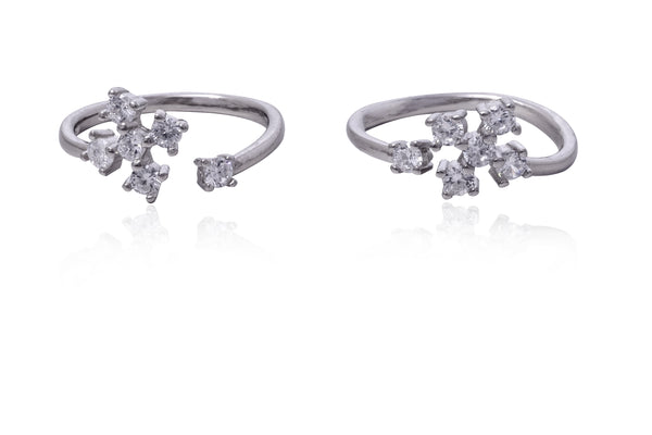 Floral Glow Sterling Silver Toe Ring