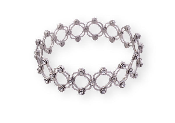 925 Silver Zircone Stone Ring Cum Bracelet
