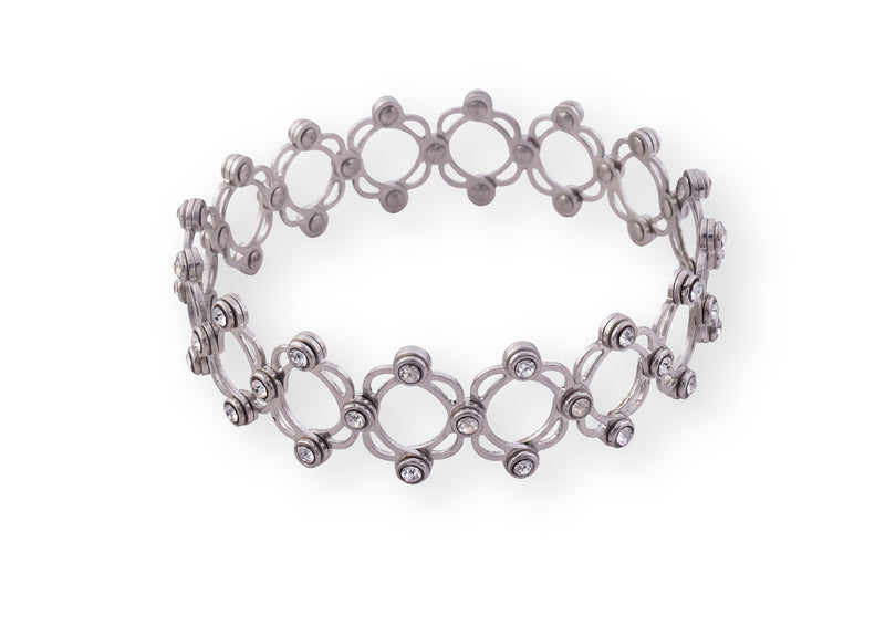 925 Silver Zircone Stone Ring Cum Bracelet