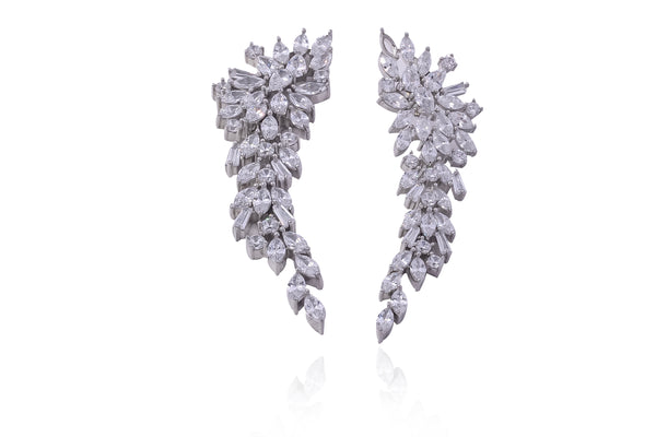 Shiny Silver Gem Earrings