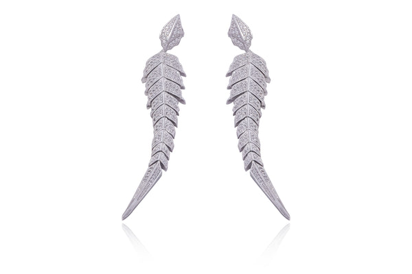 Leafy Elegance Silver Earrings