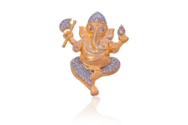 Radiant Golden Ganesha Golden Pendant