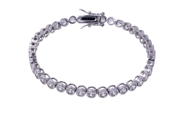 925 Silver Tennis Bracelet, Round Cut