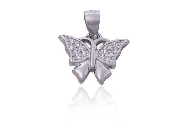 Flutter butterfly silver pendant