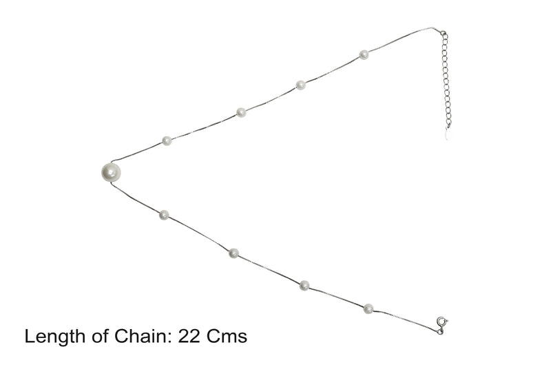 Pearlescent Elegance Silver Chain