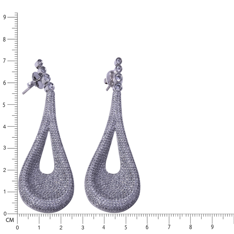 Silver Teardrop Sparkle Earrings