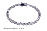 925 Silver Tennis Bracelet, Round Cut