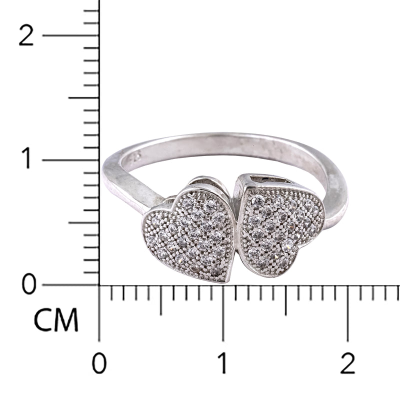 Silver Dual Heart Ring