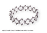 925 Silver Zircone Stone Ring Cum Bracelet