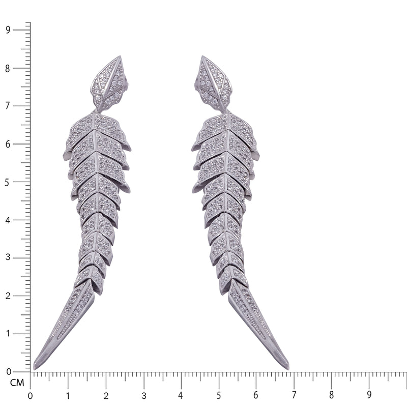 Leafy Elegance Silver Earrings