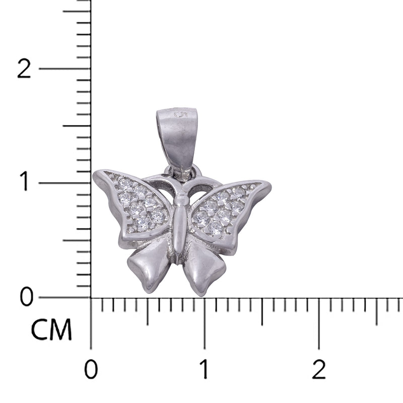 Flutter butterfly silver pendant